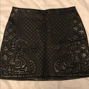 Black faux leather skirt